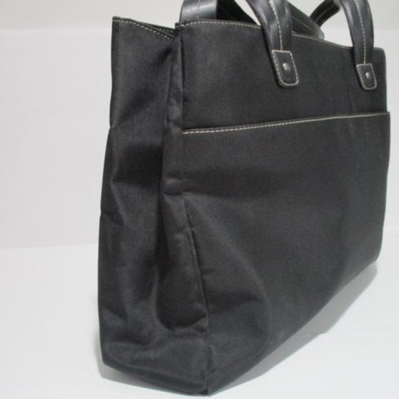 *Nine West Black Canvas Roomy Signature Charm Tote - Picture 4 of 11